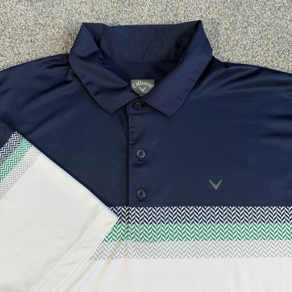 CALLAWAY Opti-Dri Golf Polo Shirt Performance Stretch Mens Blue Size XL